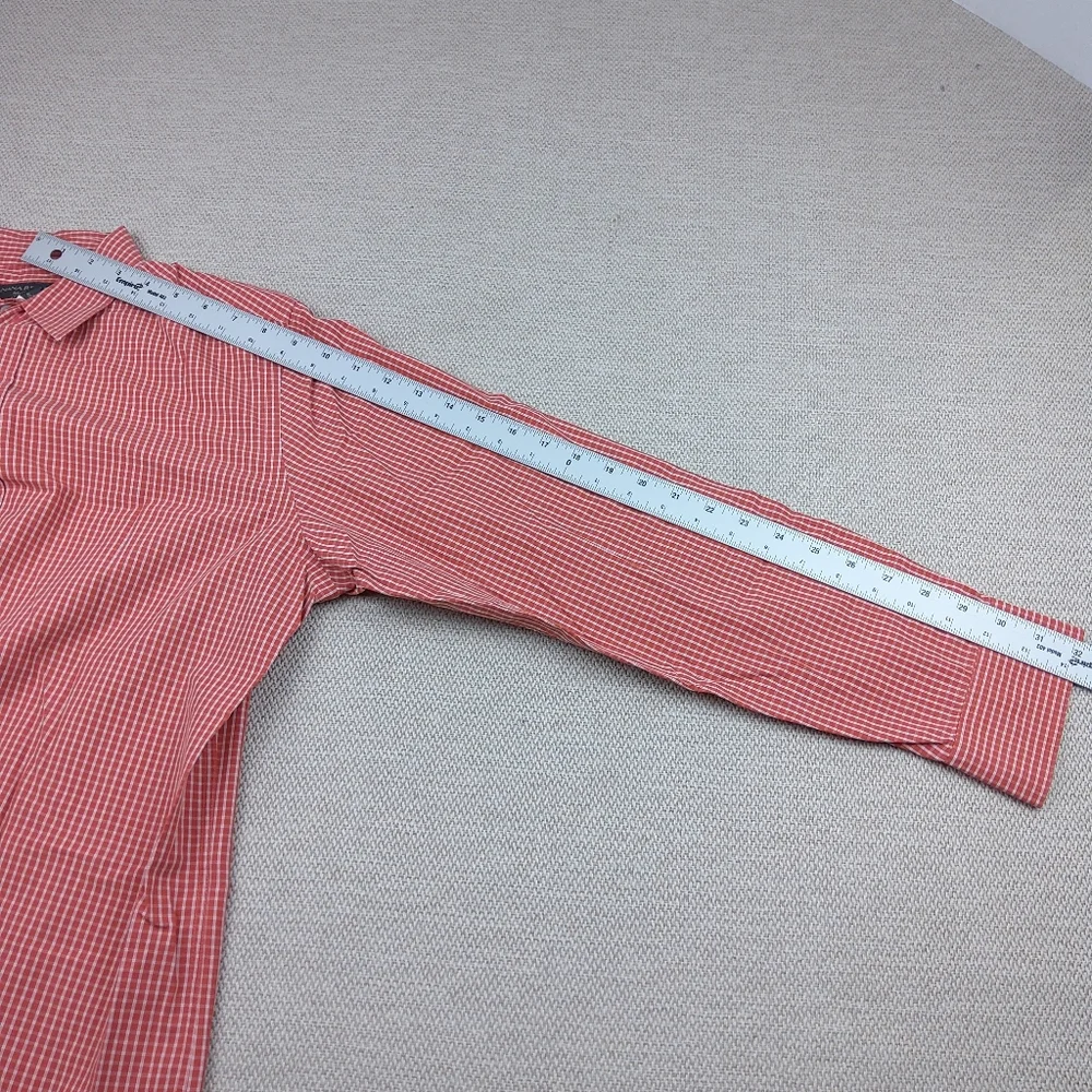 Banana Republic Relaxed Fit Button Down Shirt, Lt. Red/White Check Pattern, Sz M